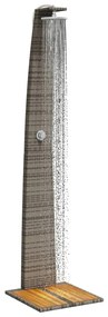 Szürke polyrattan és akácfa kültéri zuhanyzó 55 x 60 x 224 cm