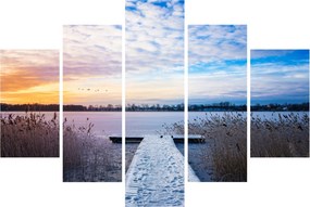 Kép - Befagyott tó, Ełk, Mazury, Lengyelország (150x105 cm)