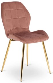 Elegáns Bársony Étkezőszék Rózsaszín/Arany Színben. IRYS