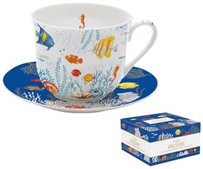 R2S.1454AQRM Porcelán reggelizőcsésze+alj 400ml dobozban,Aquarium, Atmosphere