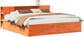 vidaXL viaszbarna tömör fenyőfa ágy matrac nélkül 180 x 200 cm