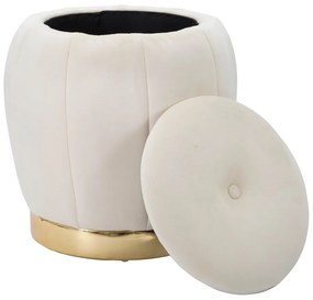 Krémszínű bársony puff Paris – Mauro Ferretti