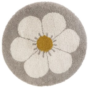 Világosszürke-krémszínű gyerek szőnyeg ø 120 cm Bohemian Daisy – Nattiot