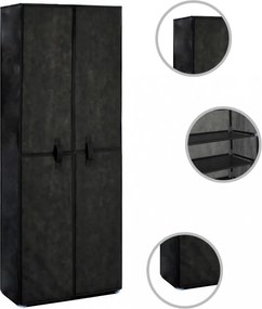 fekete szövet cipősszekrény 60 x 30 x 166 cm