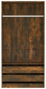 vidaXL füstös tölgy színű szerelt fa ruhásszekrény 100 x 50 x 200 cm