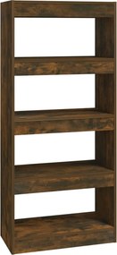vidaXL füstös tölgy színű fa könyvszekrény/térelválasztó 60x30x135 cm
