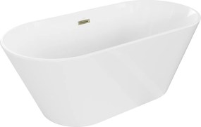 Luxury Flavia szabadon álló fürdökád akril  170 x 75 cm, fehér,  leeresztö arany - 54031708000-G Térben álló kád