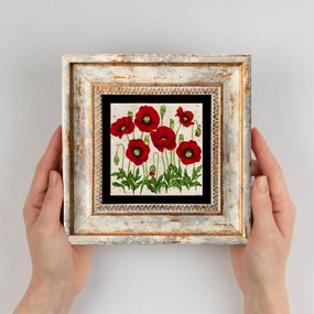 TC357225 keretezett kő falikép, 20 x 20 cm