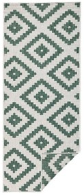 Malta zöld-krémszínű kültéri szőnyeg, 80 x 345 cm - NORTHRUGS