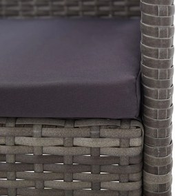 7 részes szürke polyrattan kültéri étkezőgarnitúra párnákkal