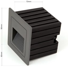 Orion AL 11-1217 - LORO LED beépíthető lámpa 2W 230V IP65 antracit