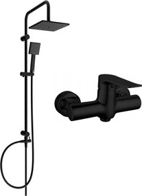 Mexen Tord fali zuhanykészlet esőztetővel és Pecos zuhanycsappal, fekete - 72740200-70