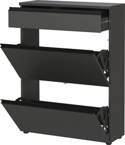 Antracitszürke cipőtartó 80x107x29 cm Baldone – Germania
