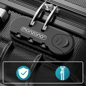 AERO keményfedeles bőröndszett, 4 részes, ABS, fekete Monzana