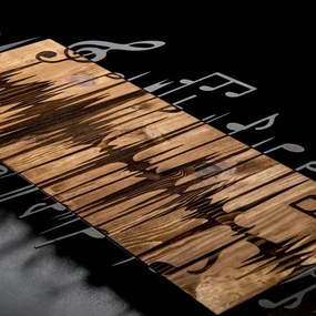 Fali dekoráció 90x47 cm jegyzetek fa/fém