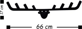 Antler fém falikampó, 66×17 cm
