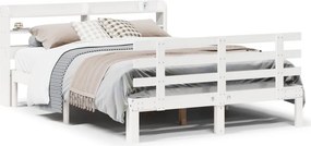 vidaXL fehér ágykeret fejtámlával matrac nélkül 140x190 cm