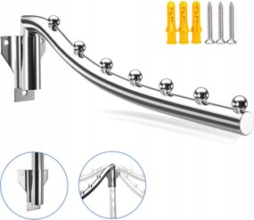 Összecsukható Rozsdamentes Acél Fali Akasztó Forgatható Kabátakasztó