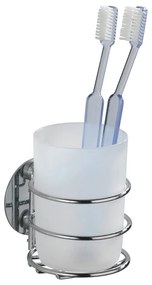 Fehér öntapadós rozsdamentes acél fogkefetartó pohár – Wenko