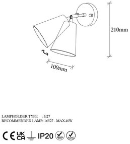 Aranyszínű fali lámpa ø 10 cm Evander – Opviq lights