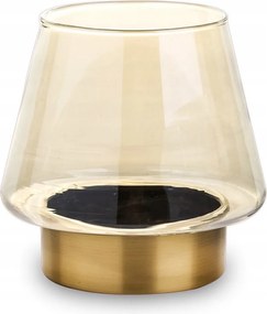 Üveg Gyertyatartó 10cm Pezsgő Arany 1GYERTYÁHOZ