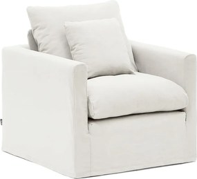 Fehér len fotel Nora – Kave Home
