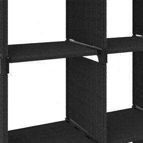 9 rekeszes fekete szövet bemutató polc 103 x 30 x 107,5 cm
