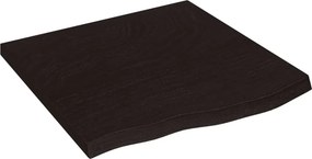 vidaXL sötétbarna kezelt tömör tölgyfa fali polc 60x60x(2-4) cm