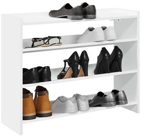 fehér szerelt fa cipőtároló szekrény 80x25x62 cm