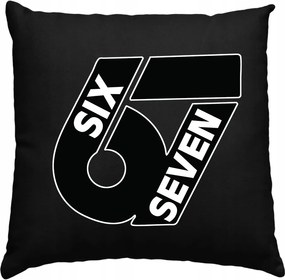 Gyerek párna Six Seven 67 Brainrot fekete
