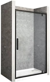 Rea Rapid Swing drzwi prysznicowe 70 cm czarny półmat/szkło przezroczyste REA-K6407