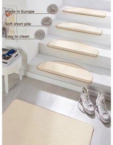 Fancy 15 db-os krémszínű lépcsőszőnyeg szett, 23 x 65 cm - Hanse Home