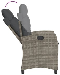 5 részes szürke polyrattan kerti étkezőgarnitúra párnával