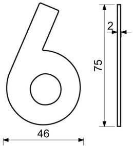 "6" házszámú, RN.75L, fekete