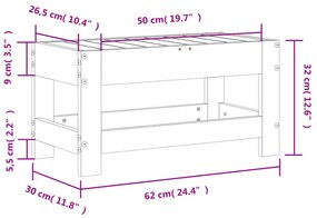 impregnált fenyőfa kerti lábtartó 62 x 30 x 32 cm