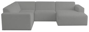 Szürke buklé sarokkanapé (U alakú) Roxy – Scandic