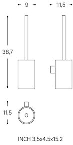 LAUFEN H3840610040001 - Falra szerelhető WC-kefe NIARA, fényes króm