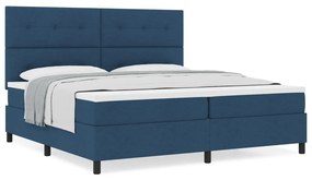 Boxspring Ágy Matraccal Kék 200x200 cm Szövet