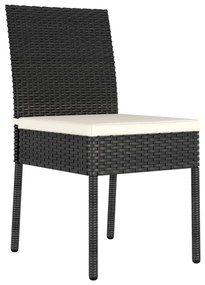 2 db fekete polyrattan kerti étkezőszék