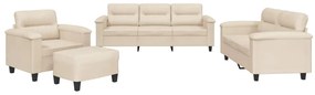 4 részes bézs mikroszálas szövet ülőgarnitúra párnákkal