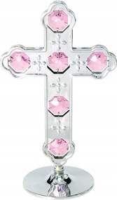 EzĂŒst kereszt figura CrystoKraft Svarowski kristĂĄly dekorĂĄciĂł ajĂĄndĂ©k