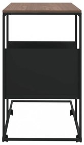 fekete szerelt fa kisasztal kerekekkel 55x36x63,5 cm