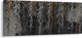 Kép -Fűzfa gallyak fekete háttérrel (120x50 cm)
