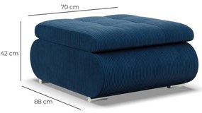 Tokio puff, kordbársony, kék