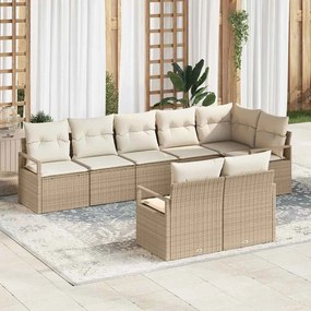 Kerti Kanapé Szett párnával tárolóval 8 pcs Beige és krém