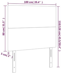 rózsaszín bársony LED-es fejtámla 100x5x118/128 cm