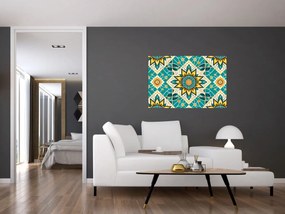 Kép - Türkiz minta (90x60 cm)