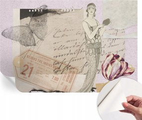 Öntapadós tapéta Fali furnér 3D hatás Nosztalgikus kollázs 104x70 cm