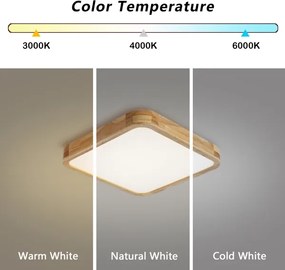 Brilagi - dimmelhető LED lámpa WOODLINE SQUARE LED/48W/230V tölgy 40x40 cm + távirányító