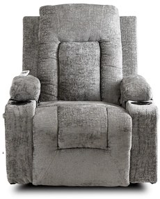 Elektromosan Vezérelhető Masszázsfunkciós Relaxfotel Szürke Bársony Kárpittal. BOX2